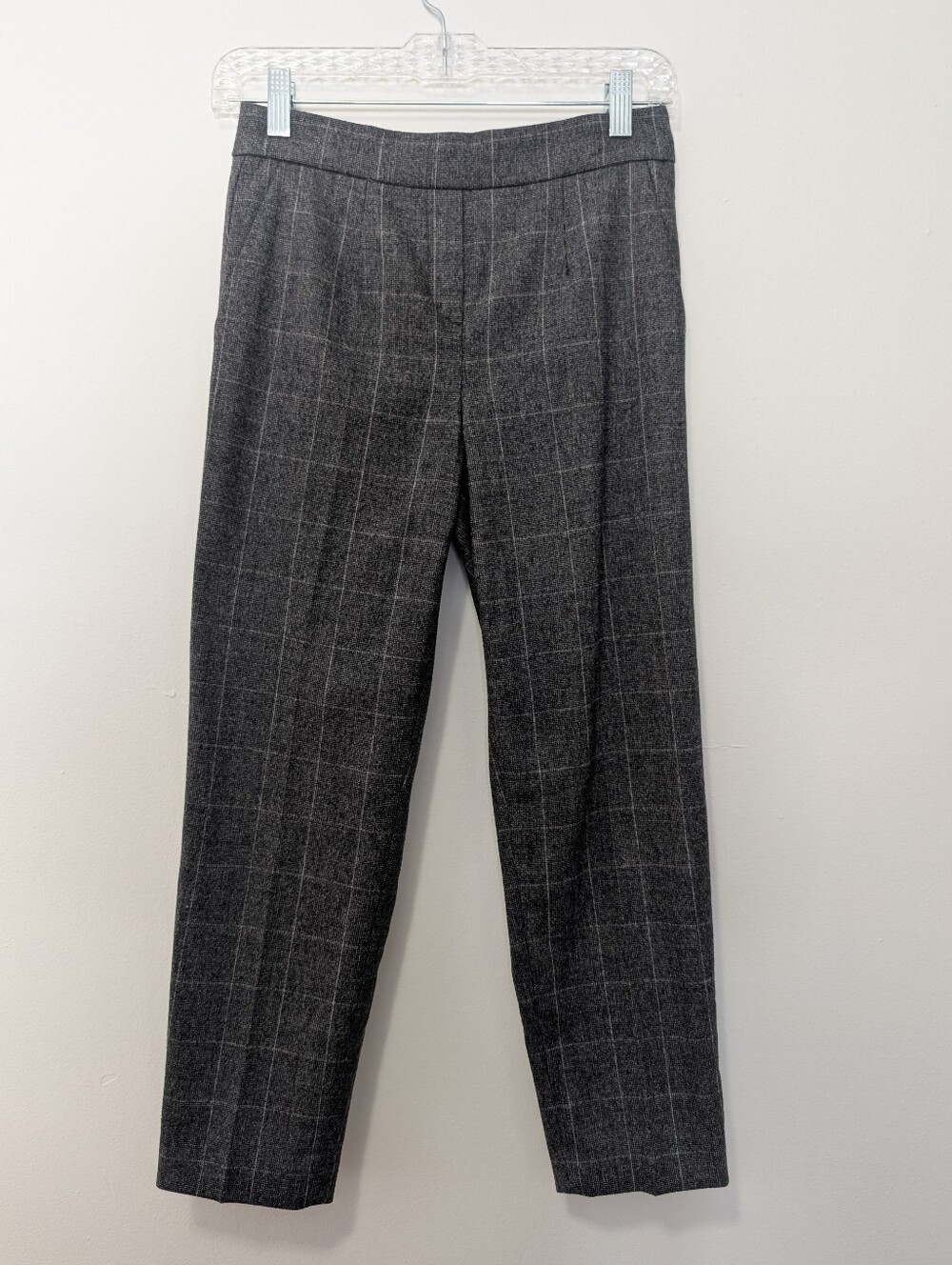 Aritzia Babaton Atelier Wool Cashmere Plaid Dress Pants Grey Trousers Academia 2